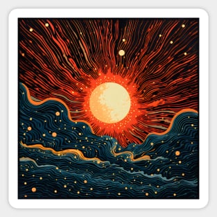 Cosmic Canvas: Whimsical Art Prints Featuring Abstract Landscapes, Galactic Wonders, and Nature-Inspired Delights for a Modern Space Adventure! Sticker